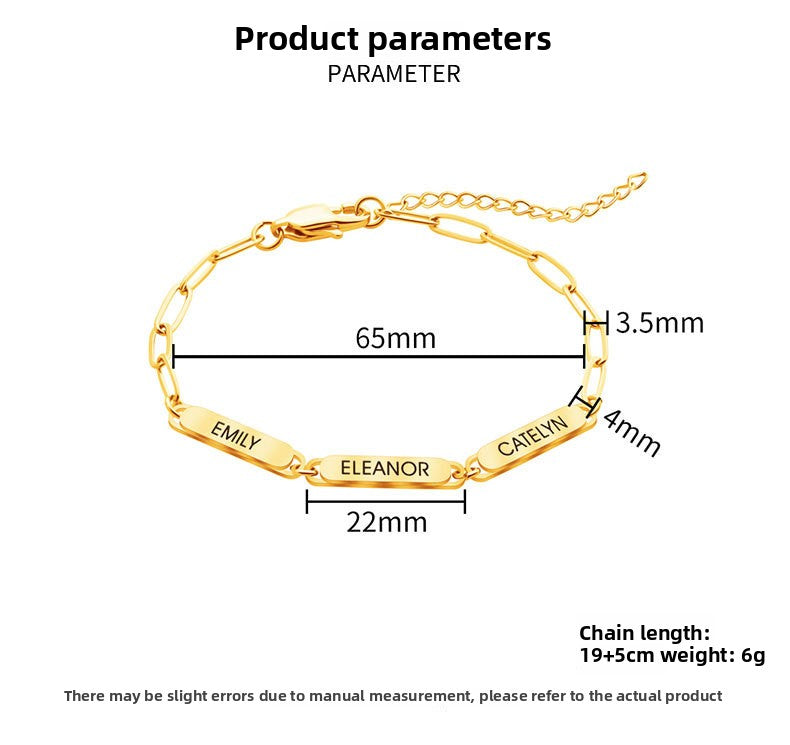Engraved custom fashion bracelet