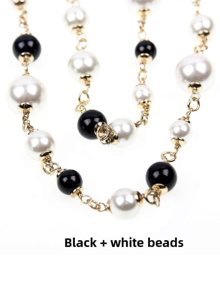 String pearl hip hop necklace
