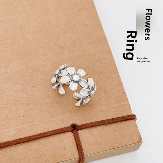 Vintage open flower ring - jewelry - weilin.com
