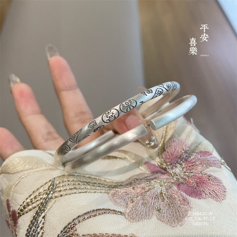 Vintage round stick sterling silver bracelet - jewelry - weilin.com