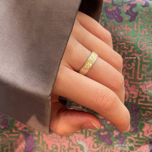 Vintage Scripture Sterling Silver Loose Ring - jewelry - weilin.com