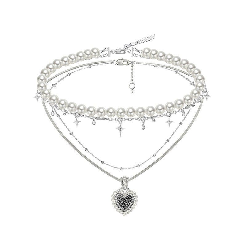 Weaving pearl necklace with love - jewelry - weilin.com