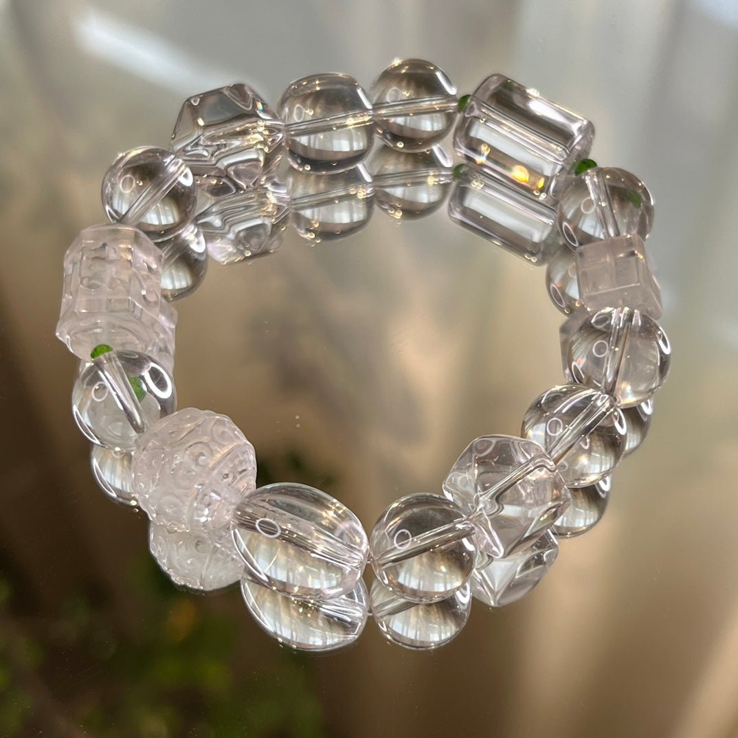 White crystal multi - treasure bracelet - jewelry - weilin.com