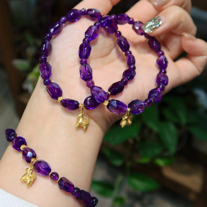 Natural Uruguayan Amethyst Free-Form Bracelet