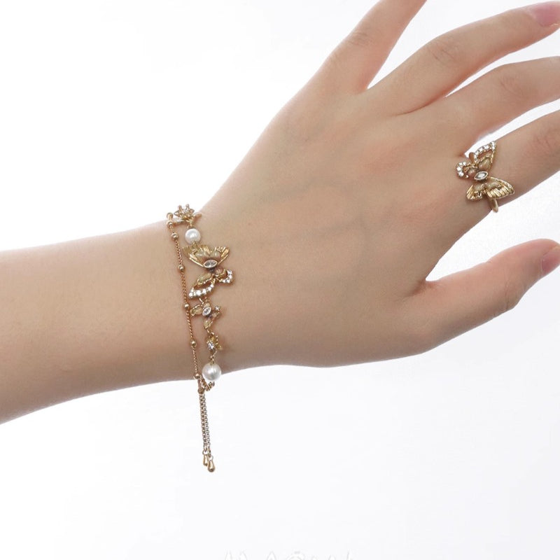 Dried leaf butterfly gradient butterfly bracelet