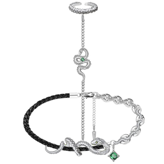 One-piece snake-shaped bracelet