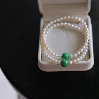 Natural Pearl & Jadeite Bracelet