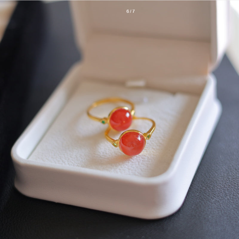 Natural Baoshan Ice-Grade Red Tourmaline Ring