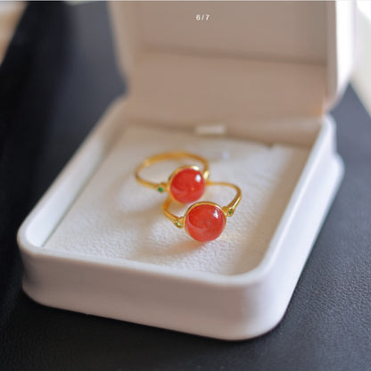 Natural Baoshan Ice-Grade Red Tourmaline Ring
