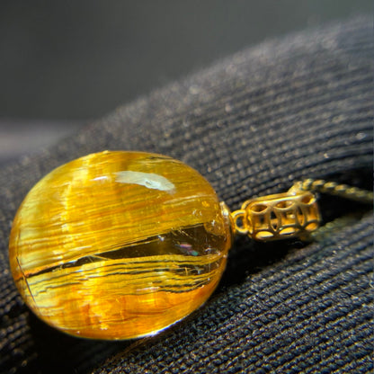 Natural Titanium Rutilated Quartz Pendant
