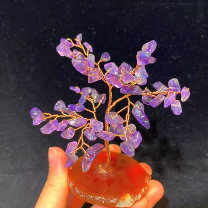 Natural Agate Slice Mini Money Tree