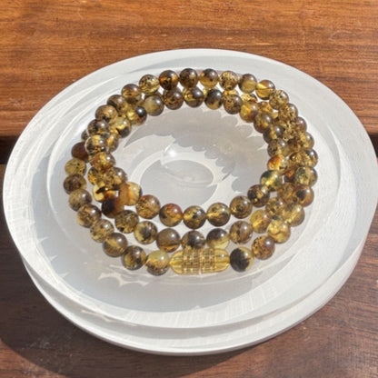 Spiritual herb amber necklace