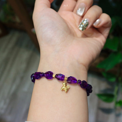 Natural Uruguayan Amethyst Free-Form Bracelet