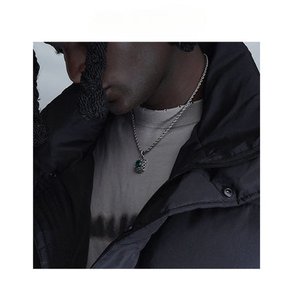 Emerald pendant hip-hop necklace