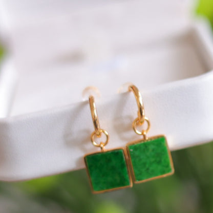 Natural Burmese Jadeite Earrings