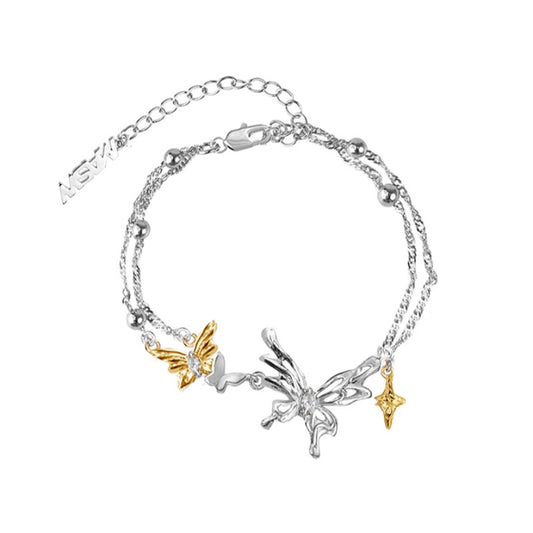 Double layer butterfly dance bracelet