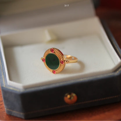 Natural Jadeite Fortune Turning Ring