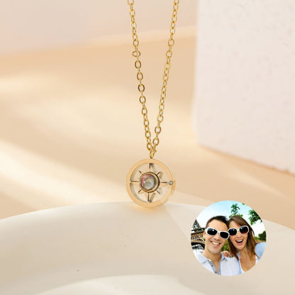 Photo projection letter necklace