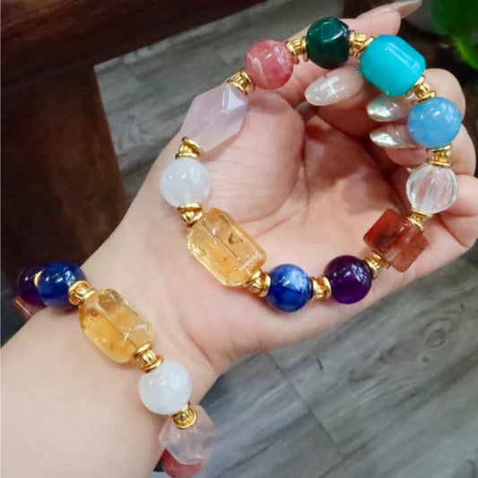 Natural Rainbow Crystal Multi-Treasure Bracelet