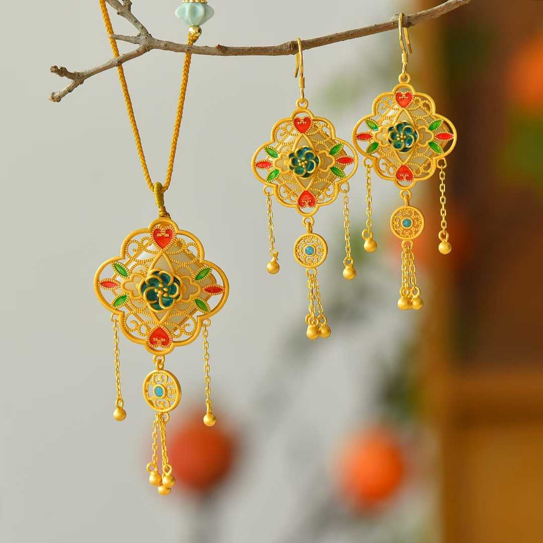 Premium Hetian nephrite jewelry with flourishing blossoms symbolizing prosperity and vitality"