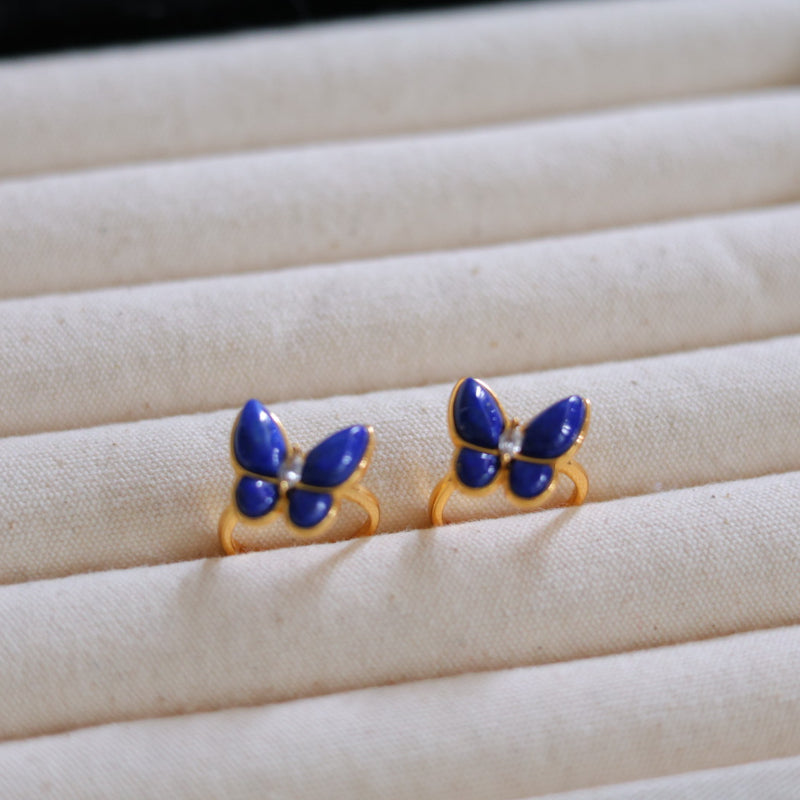 Natural Lapis Lazuli Butterfly Ring