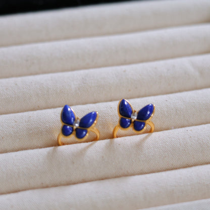 Natural Lapis Lazuli Butterfly Ring