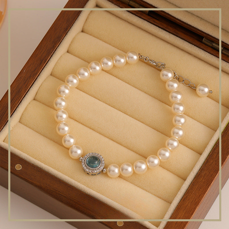 Retro high-end exquisite pearl zircon bracelet - jewelryweilin