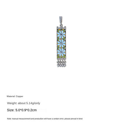 Vintage exquisite dopamine flower tassel earrings - jewelryweilin