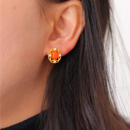 Natural Nanhong Stud Earrings