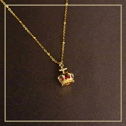 Classic Vintage Crown Pendant Women's Necklace - jewelryweilin