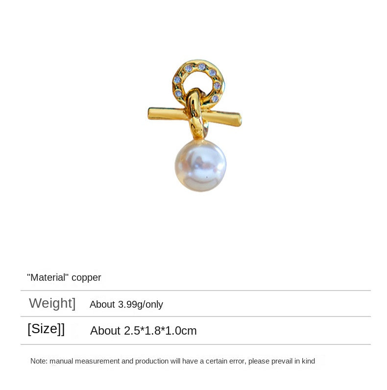 Elegant Vintage Zircon Freshwater Pearl Earrings - jewelryweilin