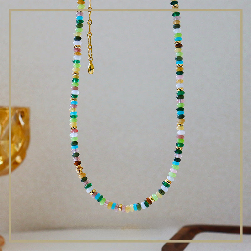 High-end exquisite vintage colorful abacus bead necklace - jewelryweilin