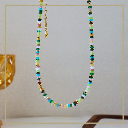 High-end exquisite vintage colorful abacus bead necklace - jewelryweilin