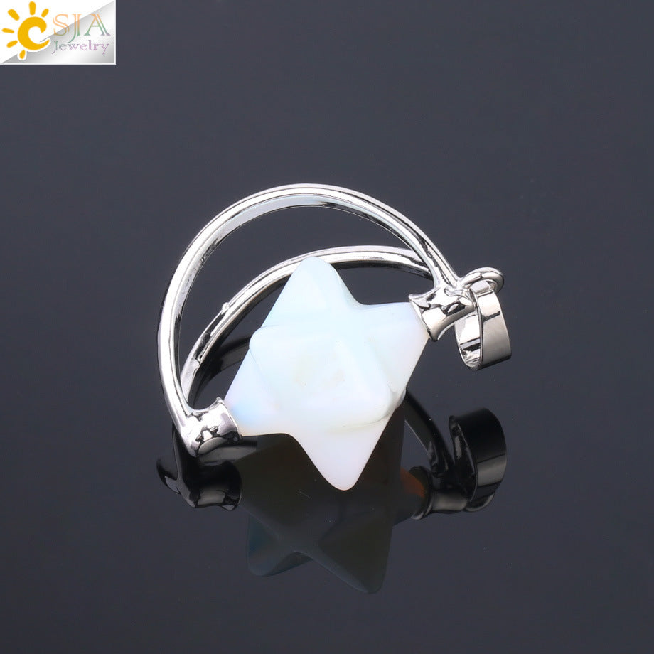 Merkaba six-pointed star pendant necklace