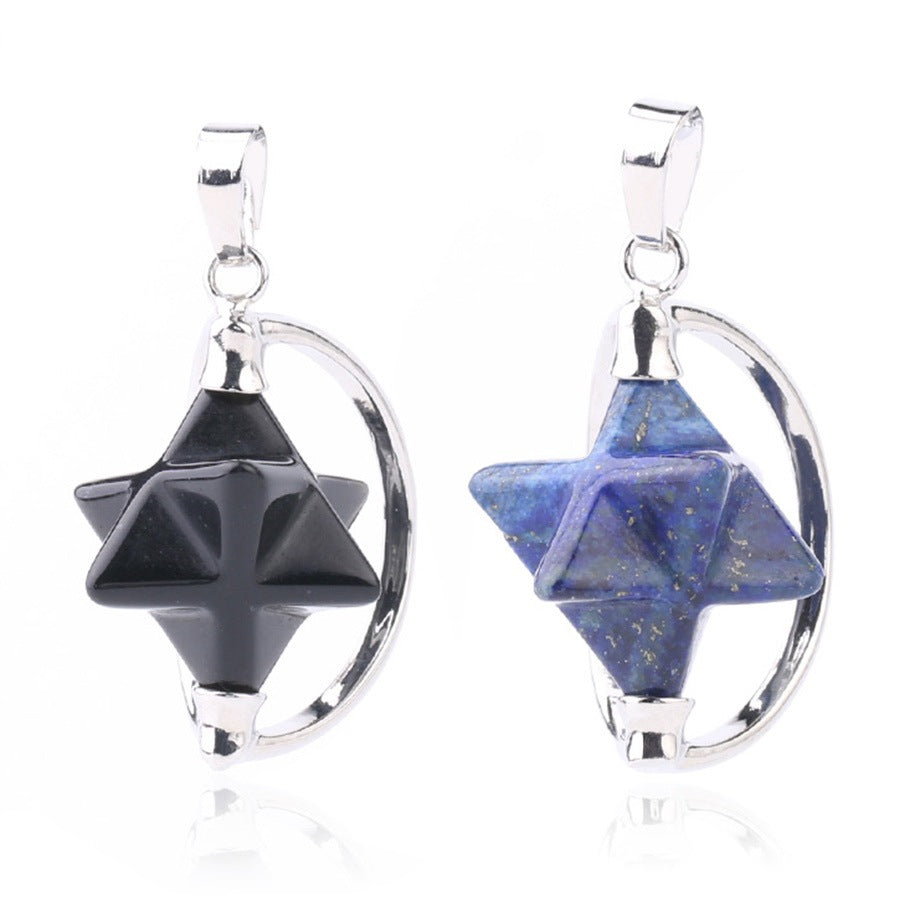 Merkaba six-pointed star pendant necklace