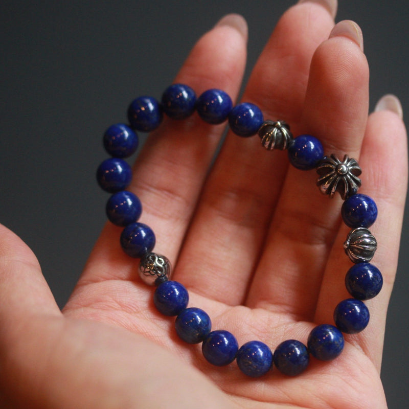8mm Lapis Lazuli Chrome Hearts Style Bracelet