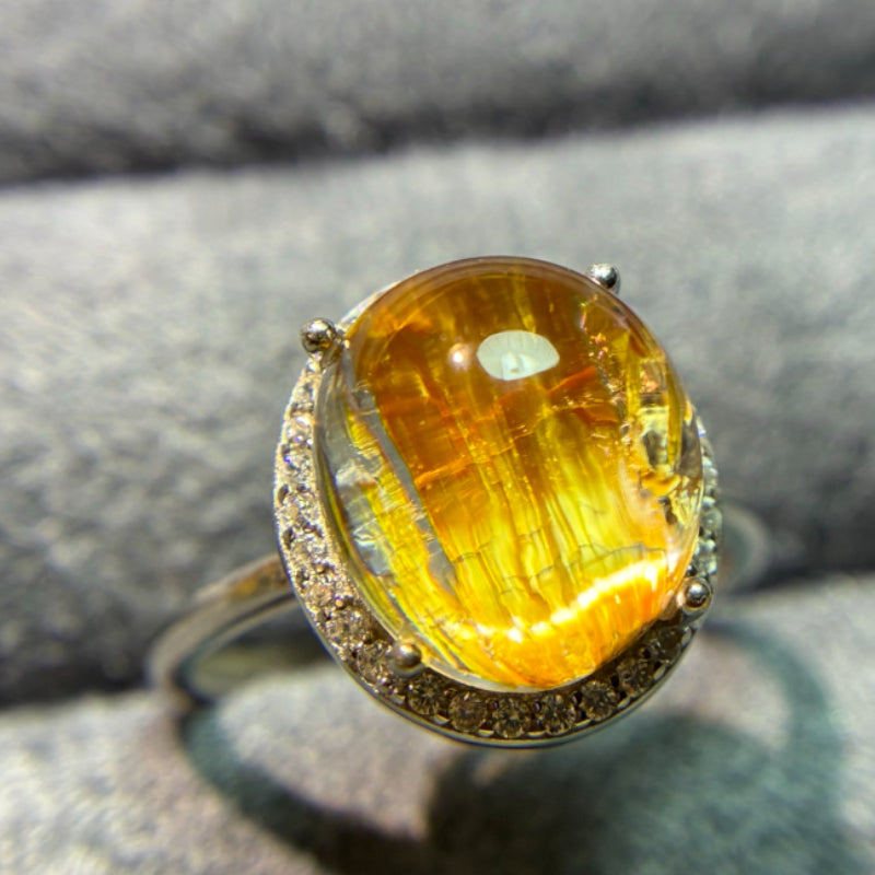 Natural Titanium Rutilated Quartz Ring