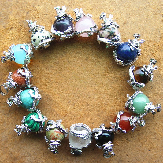 National trend crystal dragon ball rhodonite pendant