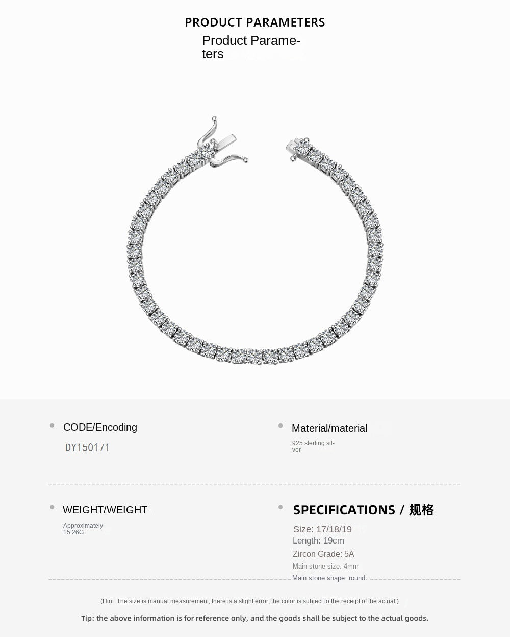 Full row zircon bracelet - jewelryweilin