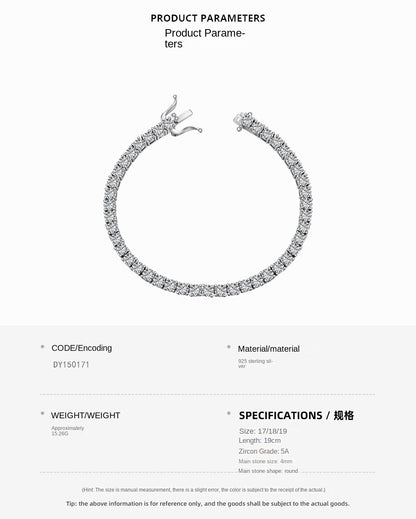 Full row zircon bracelet - jewelryweilin