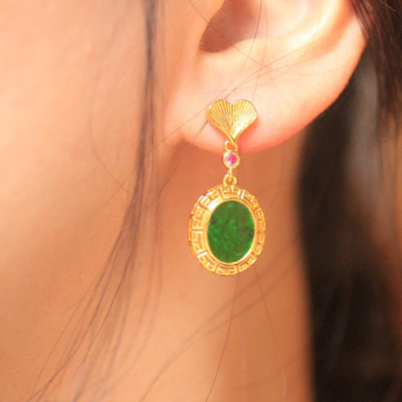 Natural Jadeite Earrings