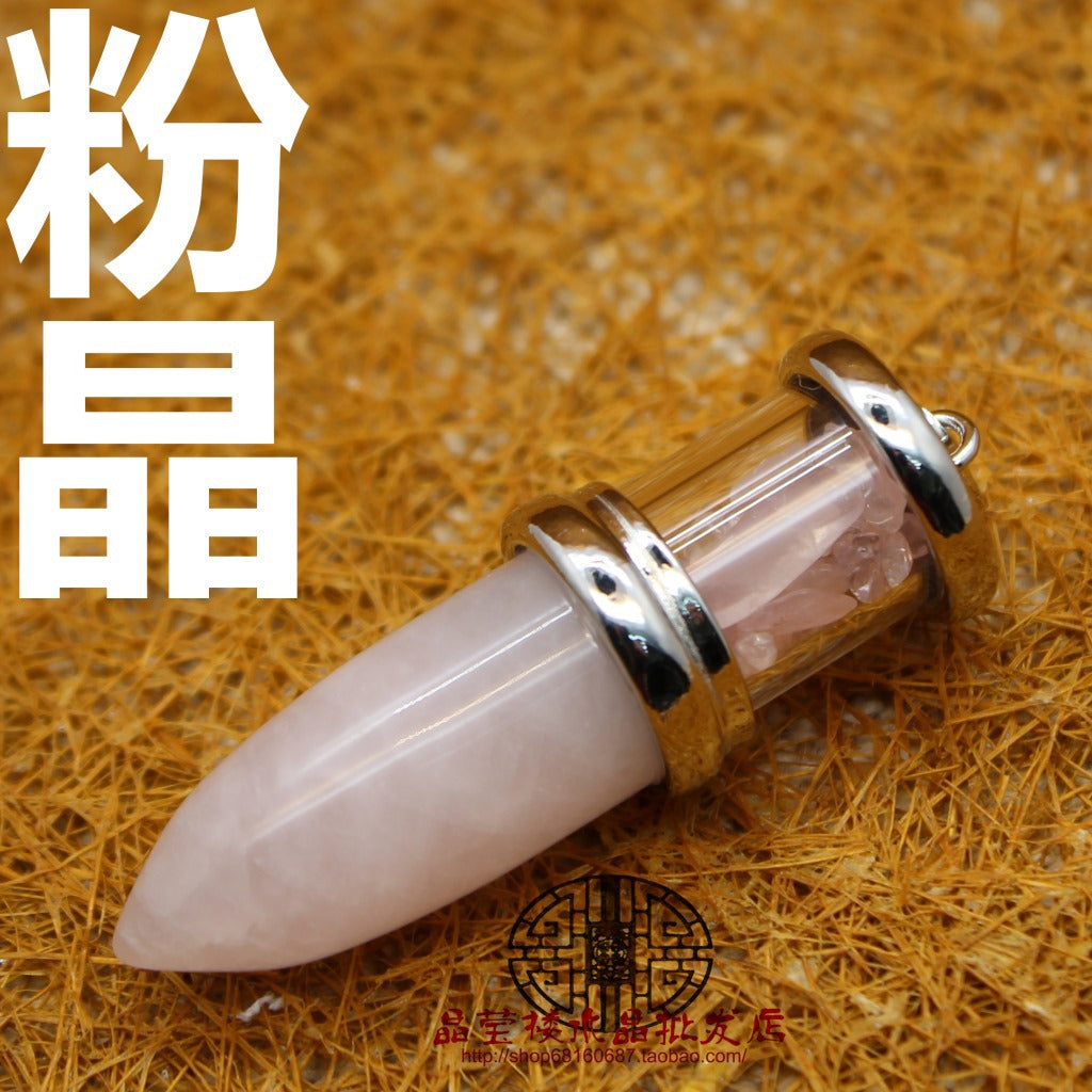 European and American Amethyst Bullet Pendant Necklace