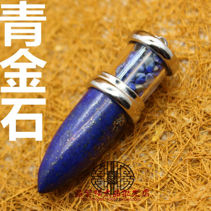 European and American Amethyst Bullet Pendant Necklace