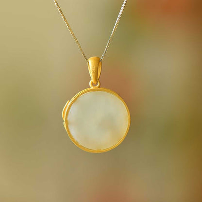 925 Silver Inlaid Nephrite "Phoenix Looking Back" Pendant