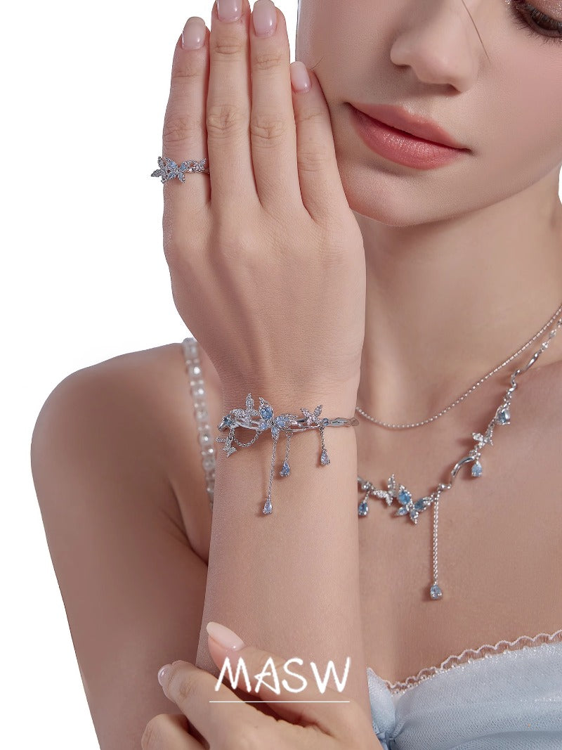 Ice blue butterfly bracelet