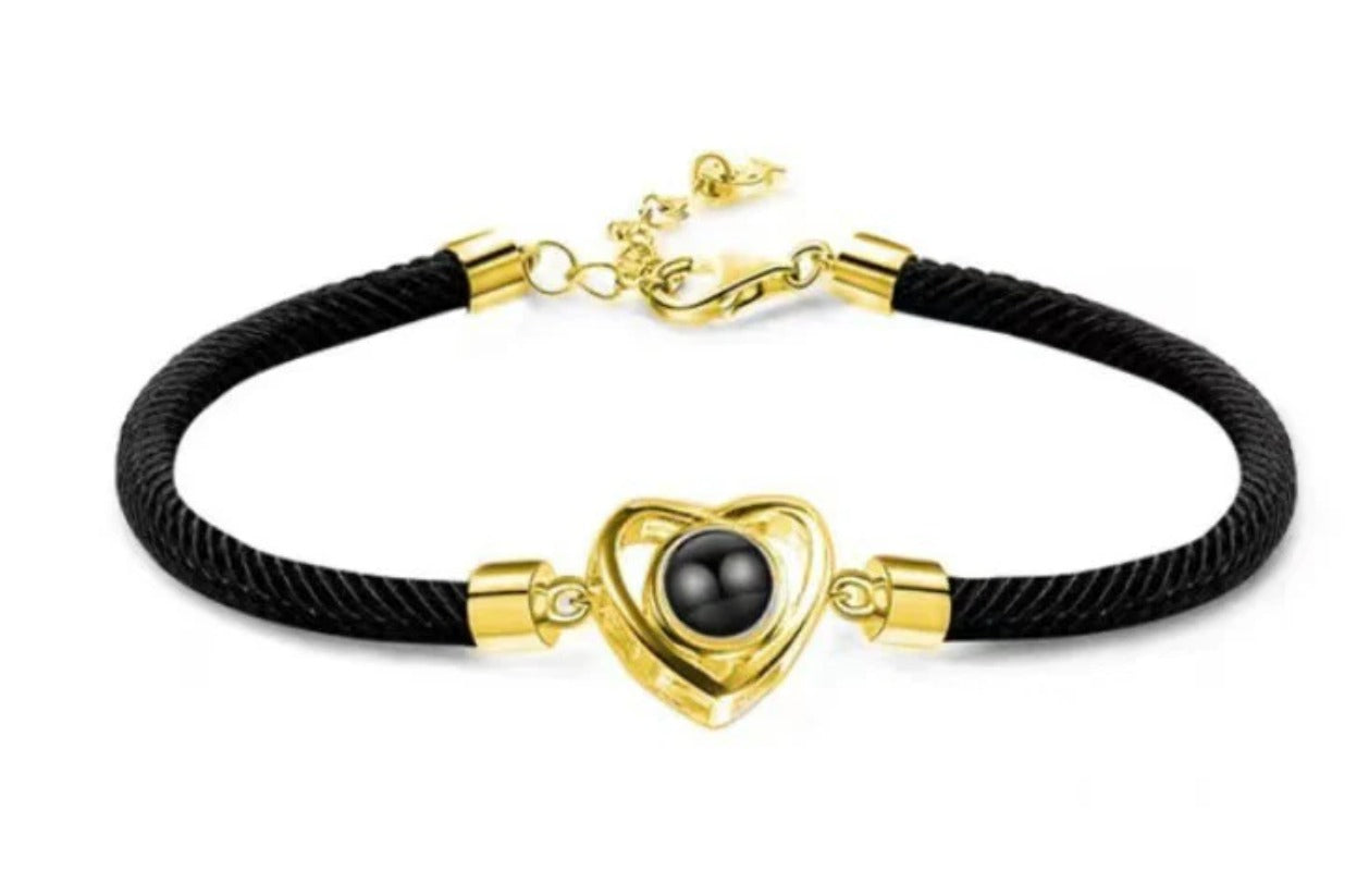 Photo projection woven rope bracelet