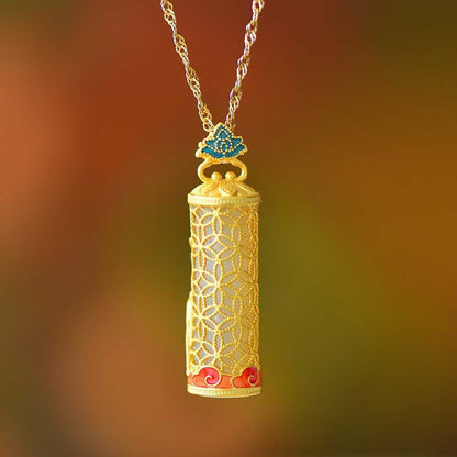 925 Silver Inlaid Hetian Nephrite "Deer & Always With You" Pendant