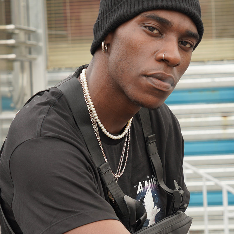 Pearl hip-hop necklace