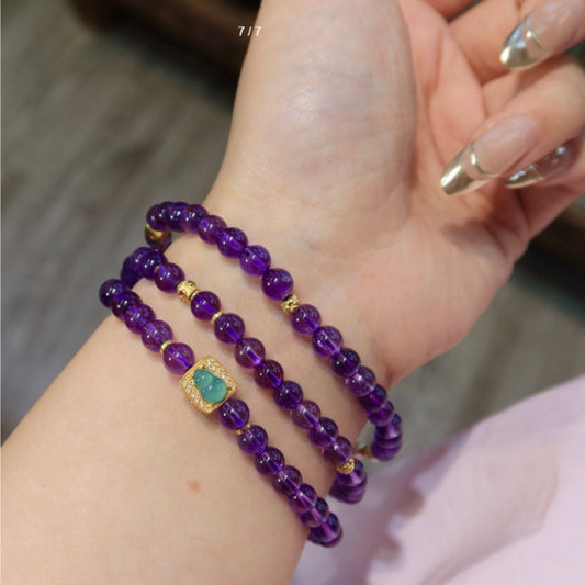 Natural Amethyst 5.8mm Bracelet & Necklace