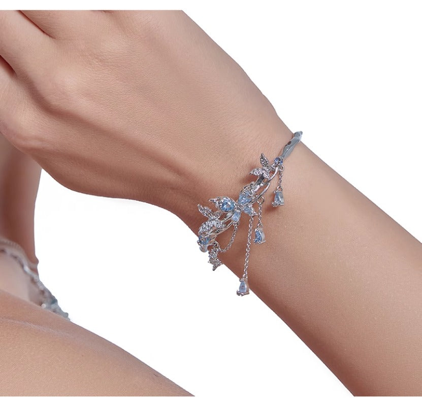 Ice blue butterfly bracelet
